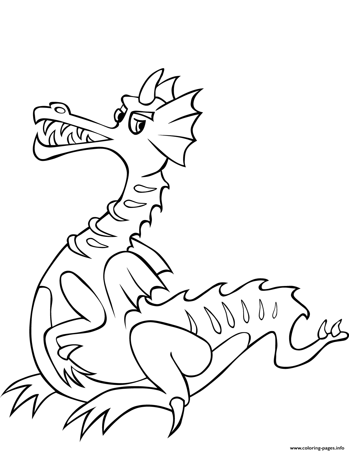 Cartoon Dragon Easy Kids coloring